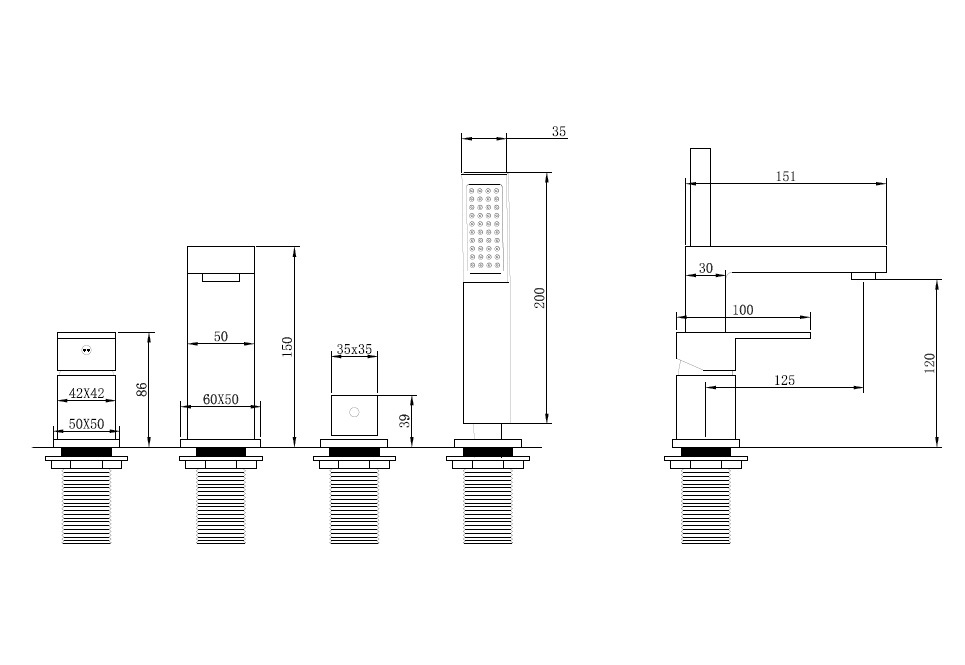 Смеситель ABBER Daheim AF8213SP на борт ванны, сатин - Gidratop.ru изображение