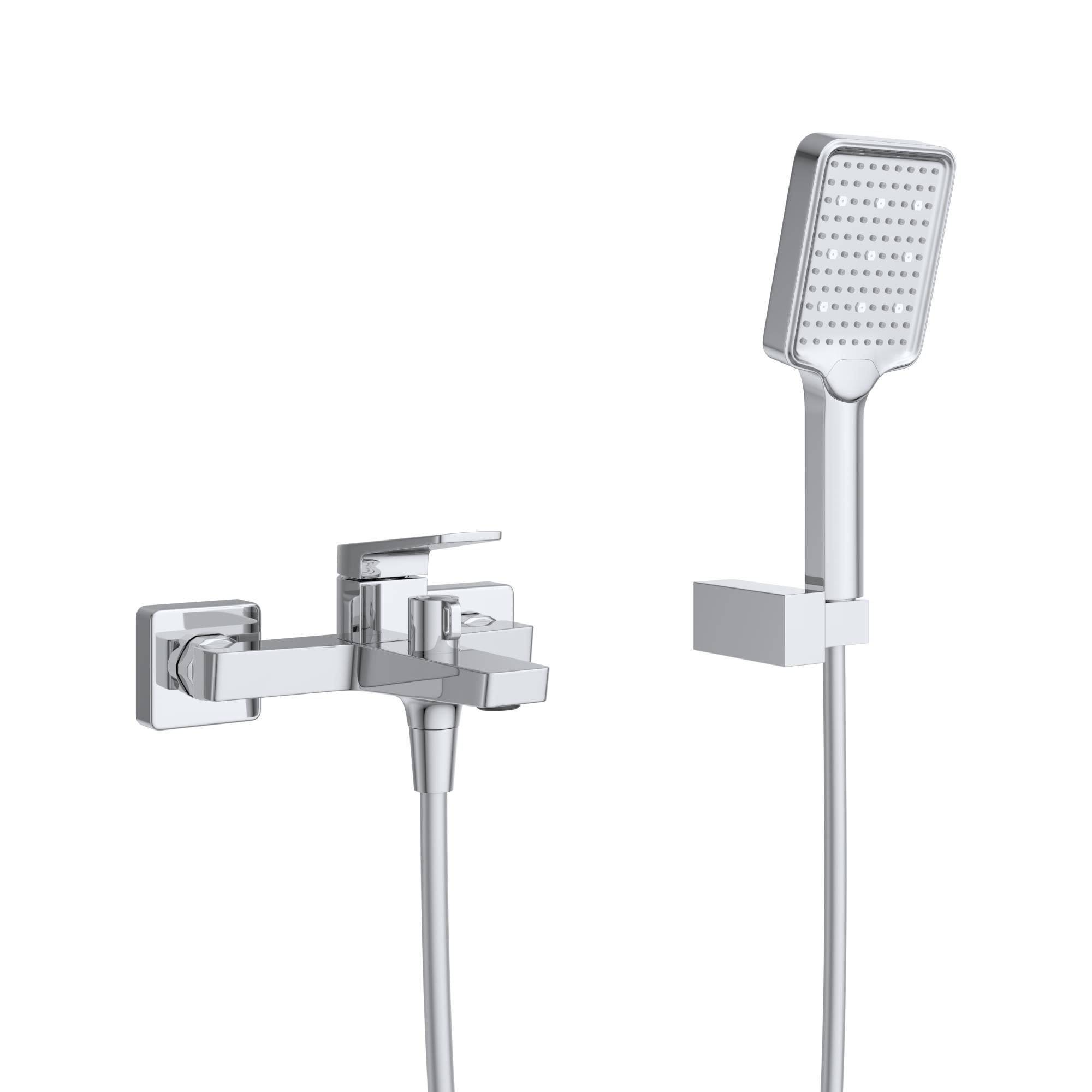 ARDENTE Смеситель для ванны и душа в комплекте с ручным душем, шлангом и держателем, хром ARDENTE-VASM-CRM - Gidratop.ru изображение