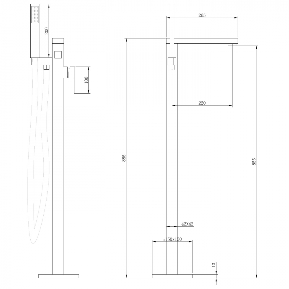 Смеситель ABBER Daheim AF8215 напольный, хром - Gidratop.ru изображение