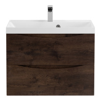 MARINO База под раковину подвесная с двумя выкатными ящиками, Rovere Moro, 700x450x500, MARINO-700-2C-SO-RW-P
