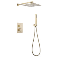Душевая система ABBER Daheim AF8251G скрытого монтажа без излива, термостат, золото матовое - Gidratop.ru изображение