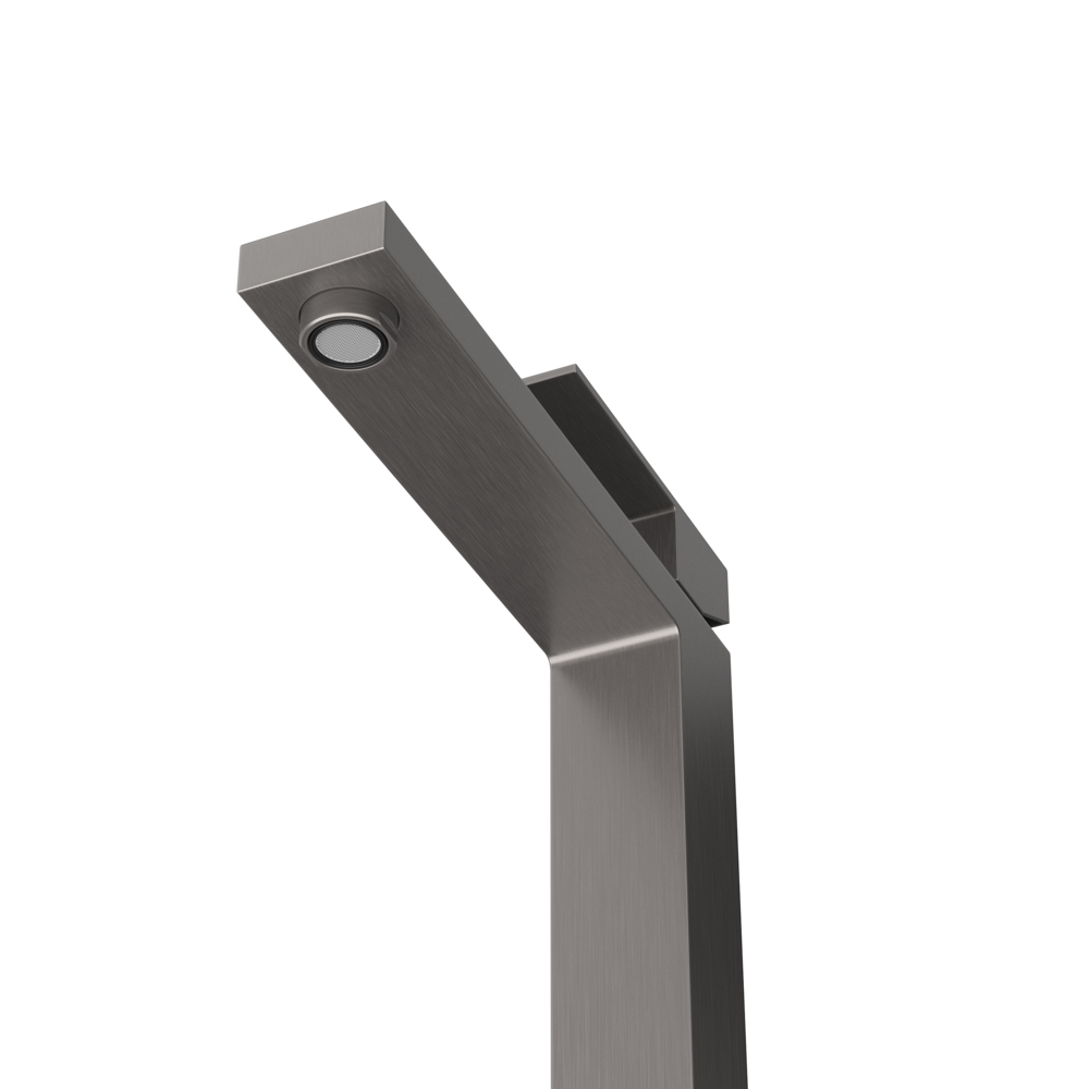 SLIDER-LC-GM-W0 Смеситель для накладной раковины однорычажный, без донного клапана, оружейная сталь - Gidratop.ru изображение