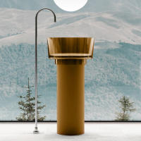 Раковина отдельностоящая прозрачная ABBER Kristall AT2702Vesuvian оливковая - Gidratop.ru изображение