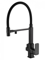 Смеситель для кухни с гибким изливом и подключением фильтра WONZON & WOGHAND, Черный матовый (WW-88458012-MB) - Gidratop.ru изображение