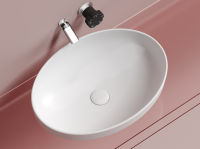 Умывальник чаша накладная овальная (цвет Белый Матовый) Element 502x363x145мм - Gidratop.ru изображение