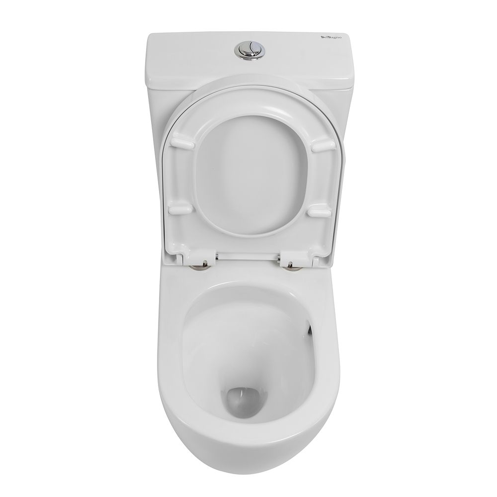 Унитаз-компакт безободковый со смывом TORNADO BelBagno SFERA-TOR BB2141CP-TOR/BB2141T/BB865SC - Gidratop.ru изображение