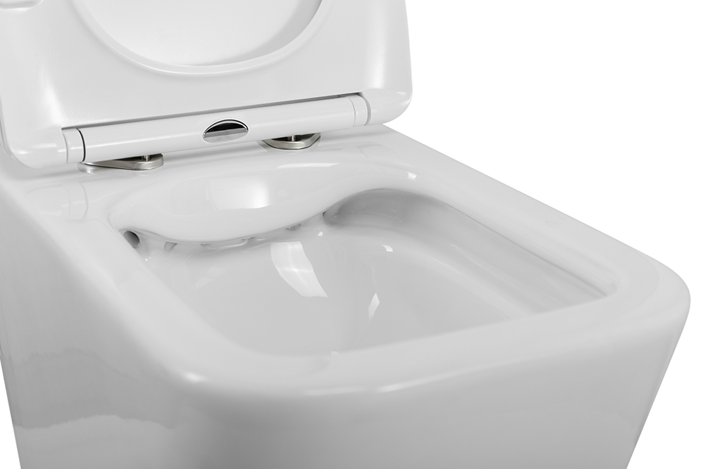 DUE 2.0 Унитаз подвесной безободковый с сиденьем дюропласт soft close BB7107CHR/SC - Gidratop.ru изображение