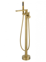 Смеситель для ванны напольного монтажа WONZON & WOGHAND STICK, Брашированное золото (WW-88649901- BG) - Gidratop.ru изображение