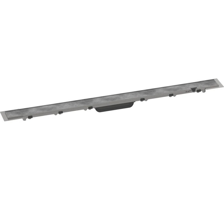 Решетка для дренажного канала Hansgrohe RainDrain Rock, 90-100 см, подрезная, под плитку, хром, 56032000 - Gidratop.ru изображение