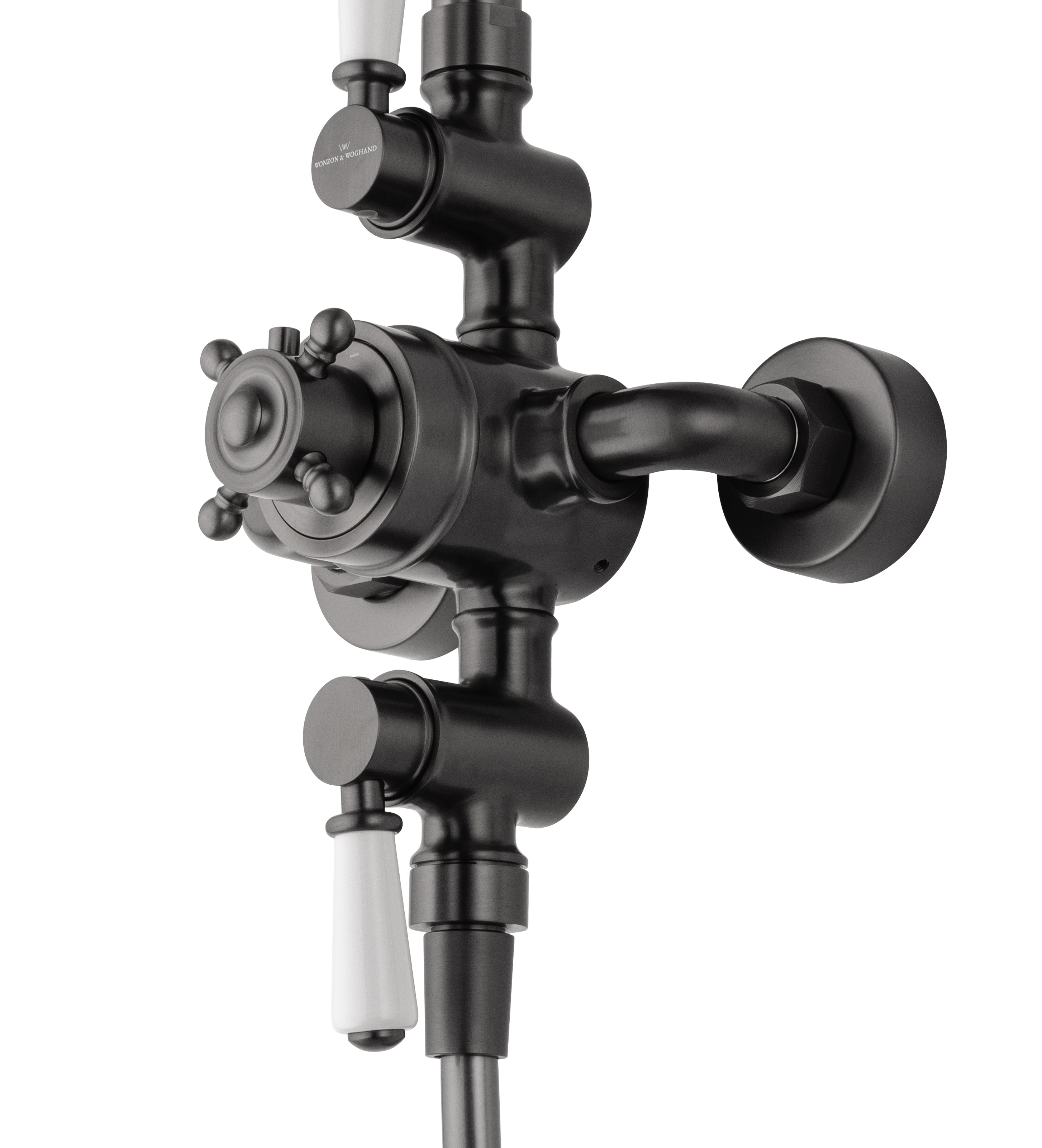 Душевая система с термостатом WONZON & WOGHAND RETRO, Темный графит (WW-B3041-BGG) - Gidratop.ru изображение