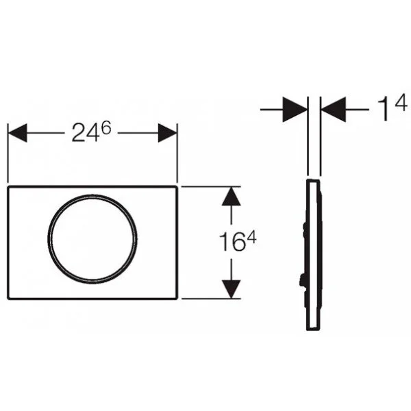 Клавиша Geberit Sigma Type 10 115.758.KK.5, одинарный смыв, рамка-белая/кнопка-белая/кольцо-золото - Gidratop.ru изображение