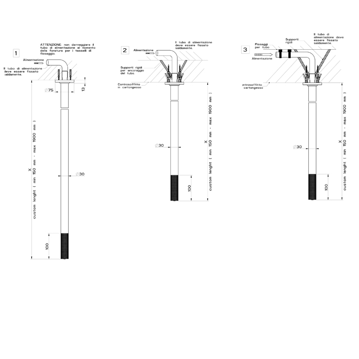 GESSI INCISO излив потолочный для удаленного управления, длина под заказ(150-1900мм), цвет: золото - Gidratop.ru изображение