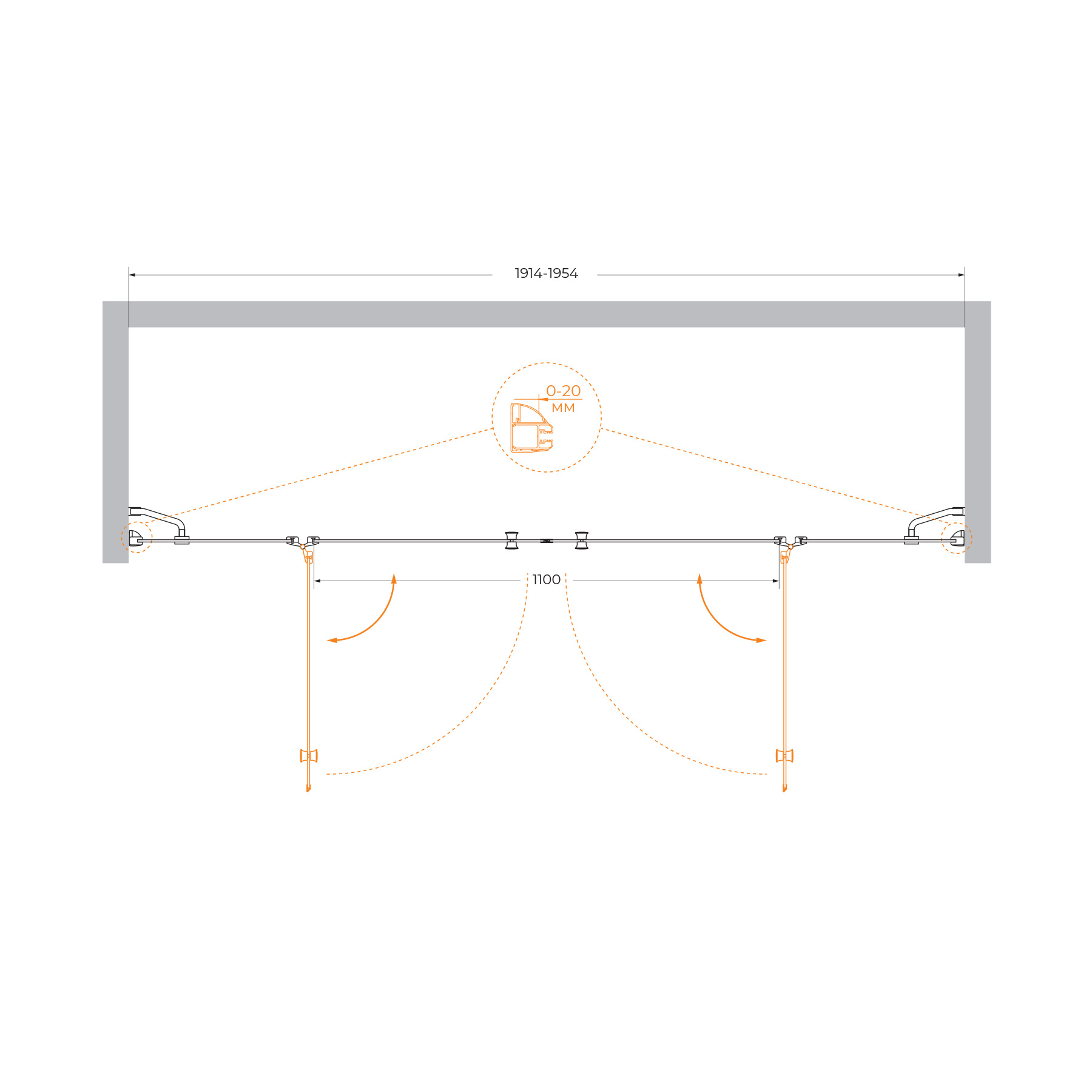 Душевая дверь CEZARES VERONA-W-B-22-200-P-Cr - Gidratop.ru изображение