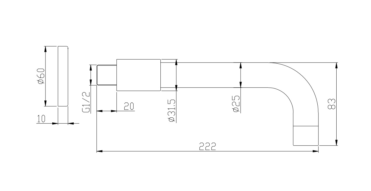 Излив для ванны, раковины с аэратором, круглое сечение, нержавеющая сталь, исполнение Сатин BB-SFR-IN - Gidratop.ru изображение