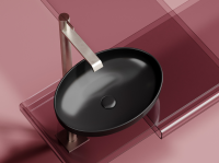 Умывальник чаша накладная овальная (цвет Черный Матовый) Element 502x363x145мм - Gidratop.ru изображение
