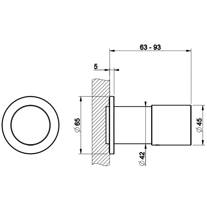 GESSI HABITO RIGATO смеситель настенный встраиваемый, однорычажный, внешняя часть, цвет Black Metal Br. PVD - Gidratop.ru изображение