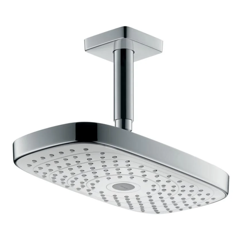Верхний душ Hansgrohe Raindance Select E 300 2jet с потолочным подсоединением 27384400, белый/хром - Gidratop.ru изображение