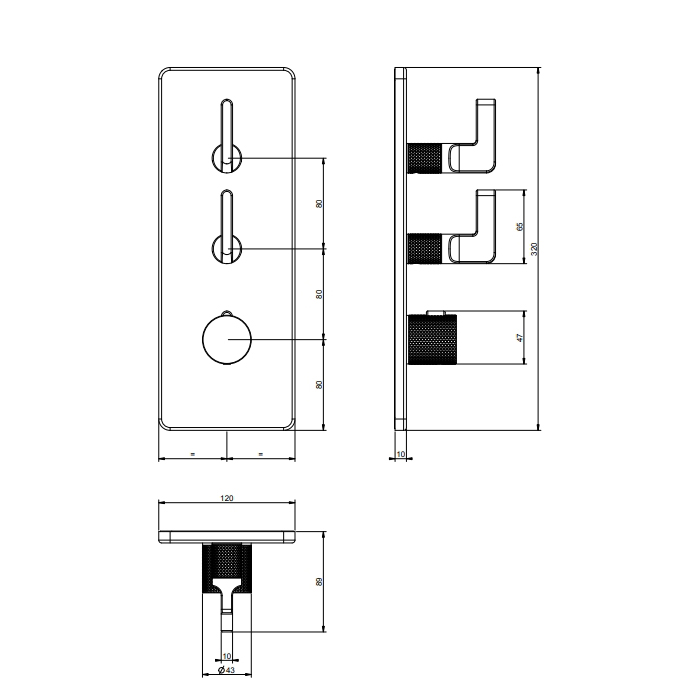 GESSI INCISO встраиваемый термостатический смеситель на 2 источника, резьба 3/4 (внешние части), цвет: хром - Gidratop.ru изображение