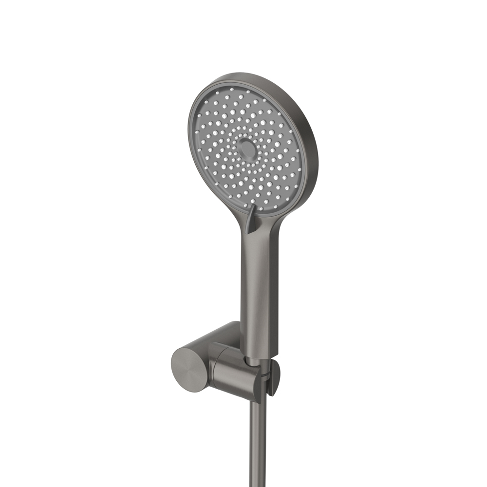 RELAX-DSET-GM Душевой комплект встраиваемый (смеситель встраиваемый, верхний душ, ручной душ со шлангом, штуцер с держателем), оружейная сталь - Gidratop.ru изображение