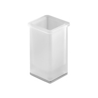 Colombo Lulu Стакан настольный, цвет: хром/матовое стекло - Gidratop.ru изображение