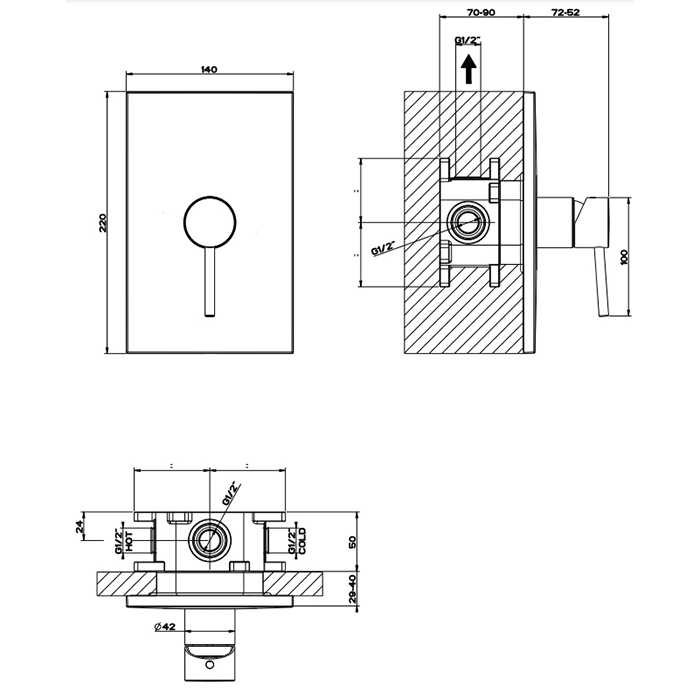 Gessi Emporio Via tortona внешние части для настенного смесителя на 1 позицию, цвет: Finox Brushed Nickel - Gidratop.ru изображение