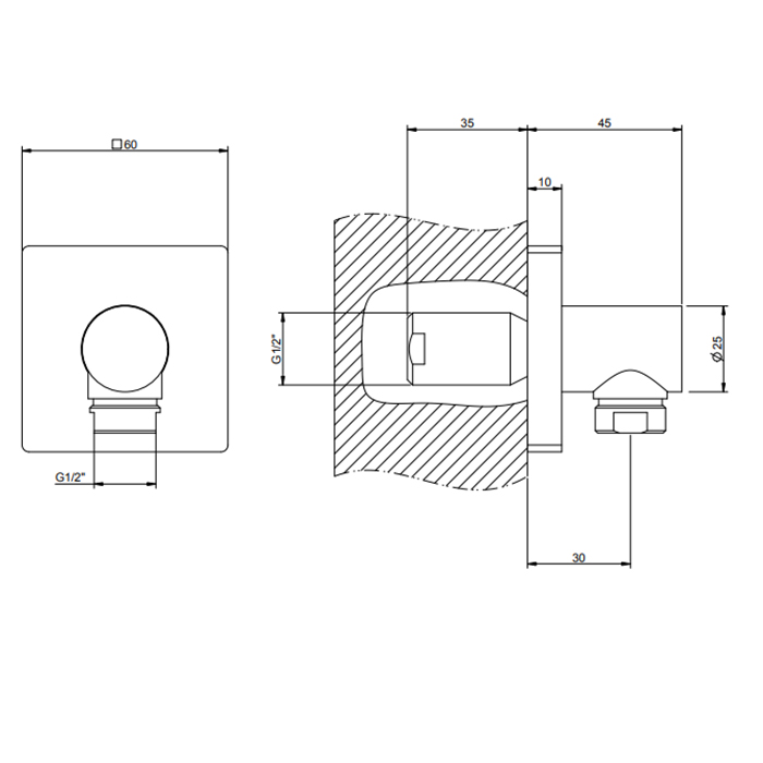 GESSI Rilievo вывод воды на 1/2, цвет: nero XL - Gidratop.ru изображение