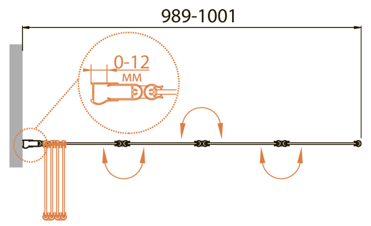 шторка на ванну CEZARES RELAX-V-4-100/140-C-Bi - Gidratop.ru изображение
