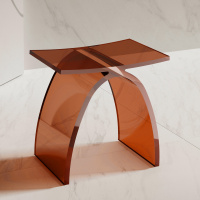 Стульчик для ванной прозрачный ABBER Kristall AT1739Opal коричневый - Gidratop.ru изображение