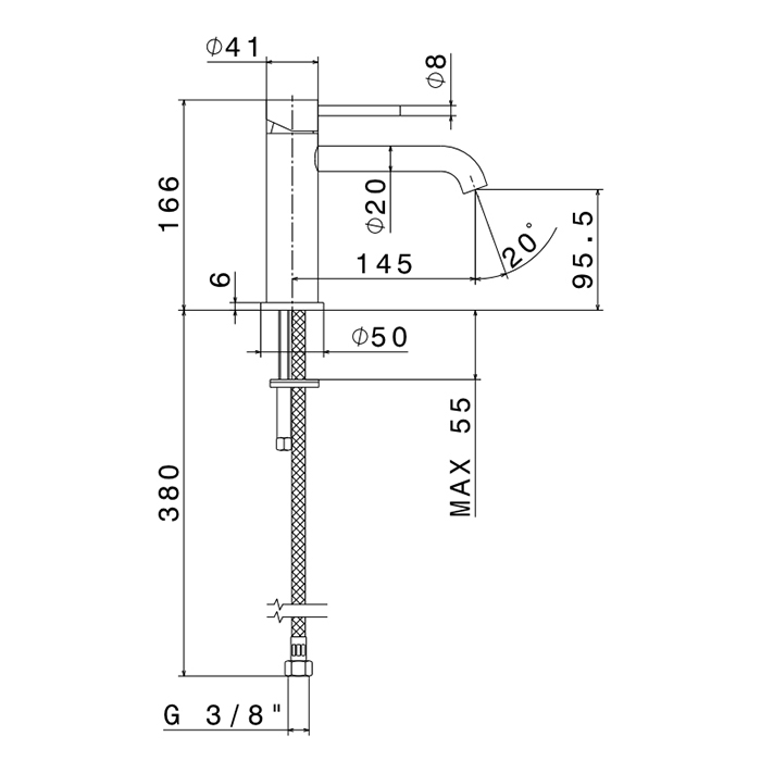 Newform X-STEEL 316 Смеситель для раковины на 1 отверстие без донного клапана, излив 145мм, цвет: INOX - Gidratop.ru изображение