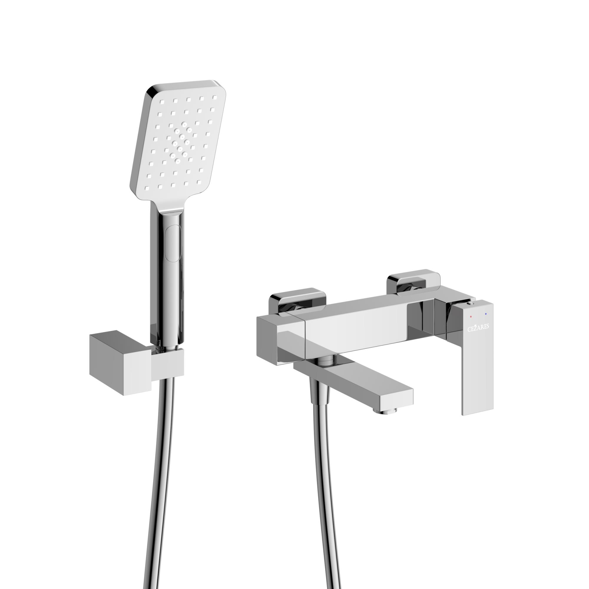 SLIDER-VD-01 Смеситель для ванны и душа однорычажный в комплекте с ручным душем, шлангом и держателем, хром - Gidratop.ru изображение