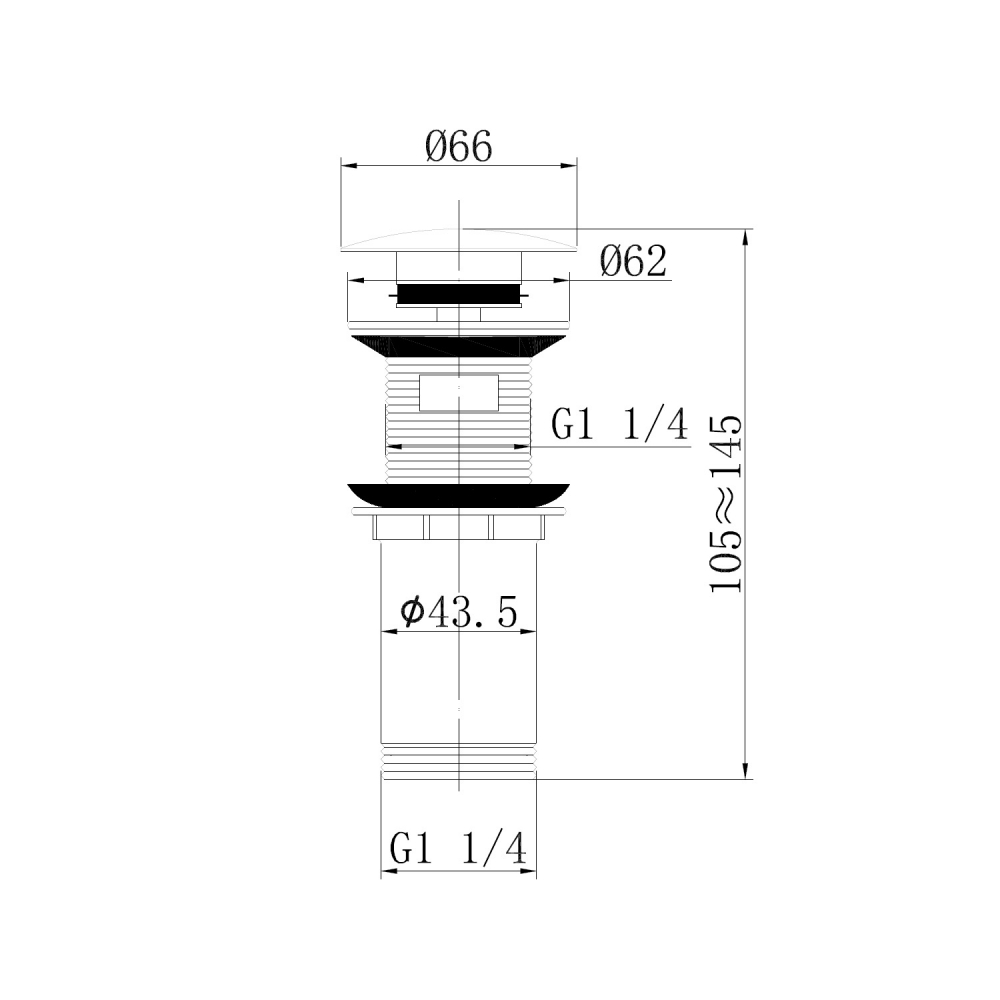Донный клапан ABBER AF0010G с переливом, клик-клак, золото матовое - Gidratop.ru изображение