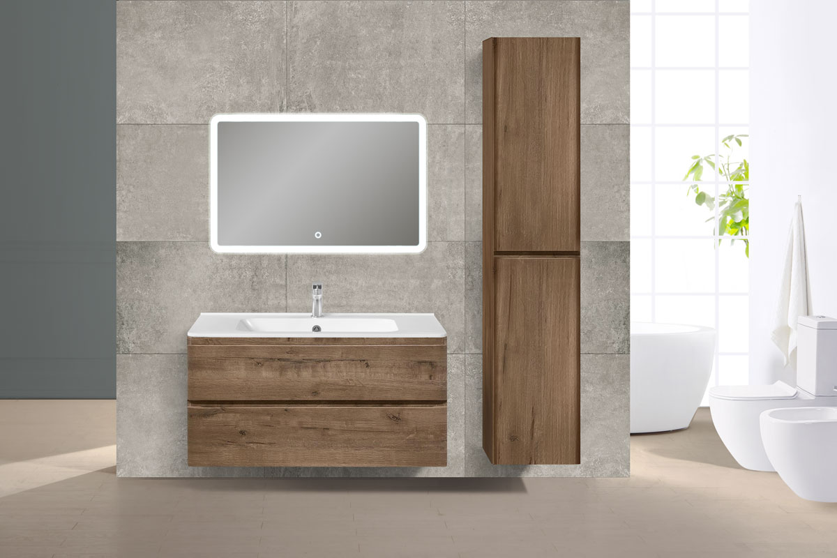 База под раковину Vico 1000 подвесная, 2 выкатных ящика soft close, V.Oak - Gidratop.ru изображение