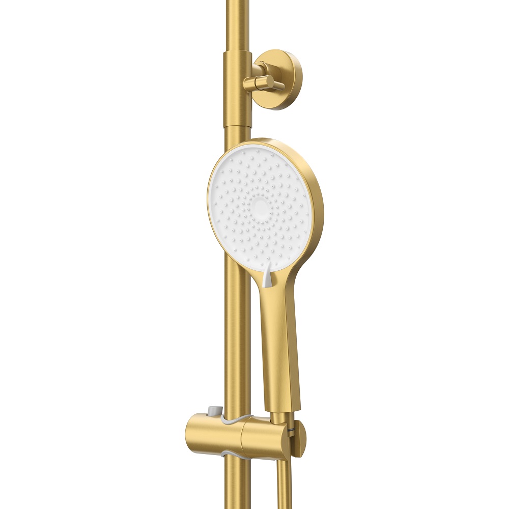 RELAX-CD-BORO Душевая стойка со смесителем, брашированное золото - Gidratop.ru изображение