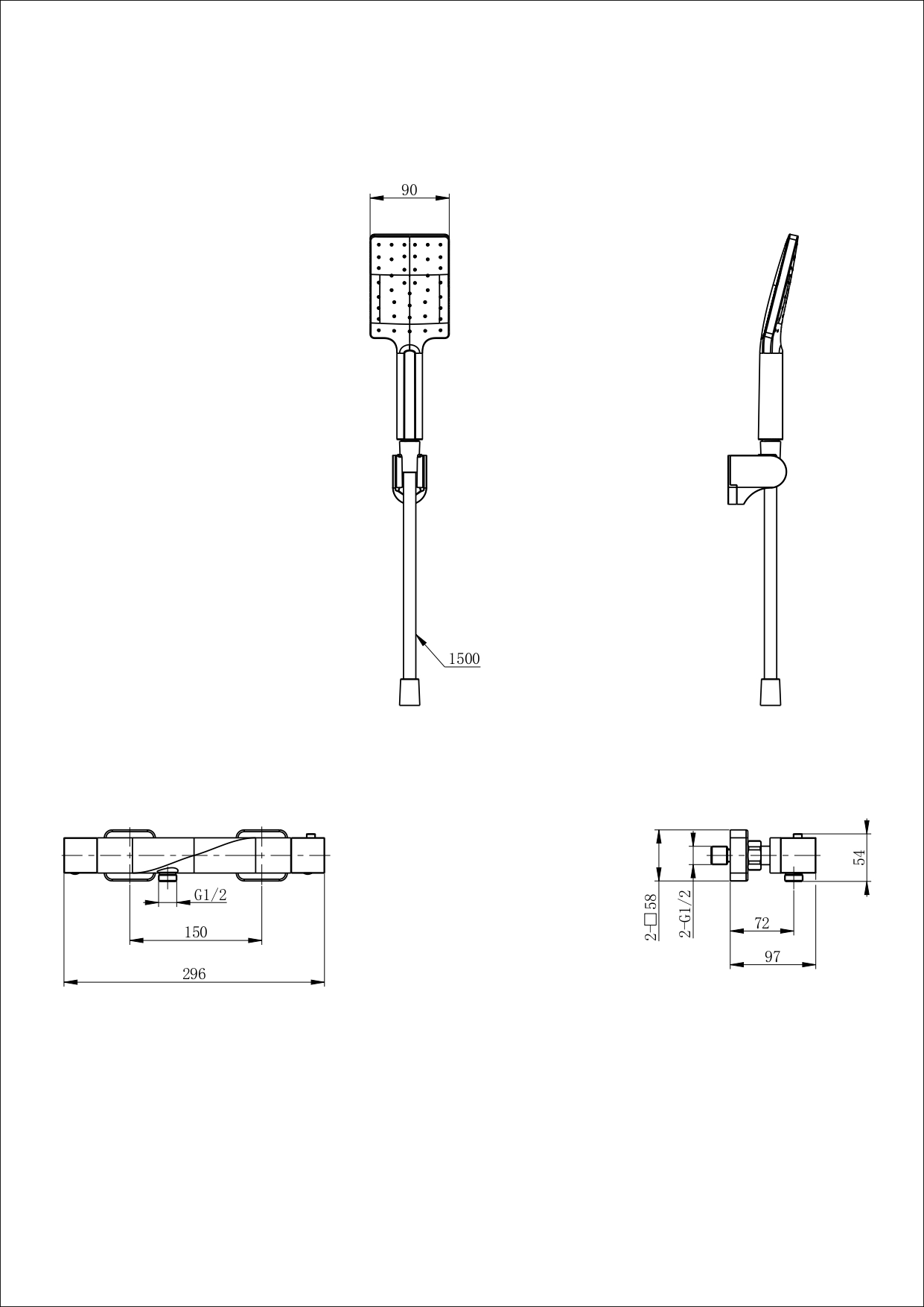 Смеситель для душа с термостатом WONZON & WOGHAND Twist, Темный графит (WW-B2025-A-BGG) - Gidratop.ru изображение