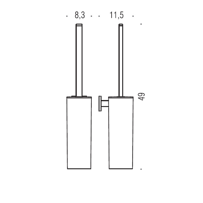 Colombo Basic Q Ёршик с колбой подвесной 49см, цвет: хром - Gidratop.ru изображение