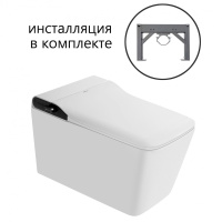 Комплект ABBER подвесной электронный унитаз-биде Rechteck AC1215S с инсталляцией AC0101P2 - Gidratop.ru изображение