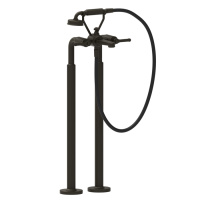 GESSI VENTI20 смеситель для ванны напольный, двухвентильный, с ручным душем и шлангом 1500 мм., внешняя часть, цвет Aged Bronze - Gidratop.ru изображение