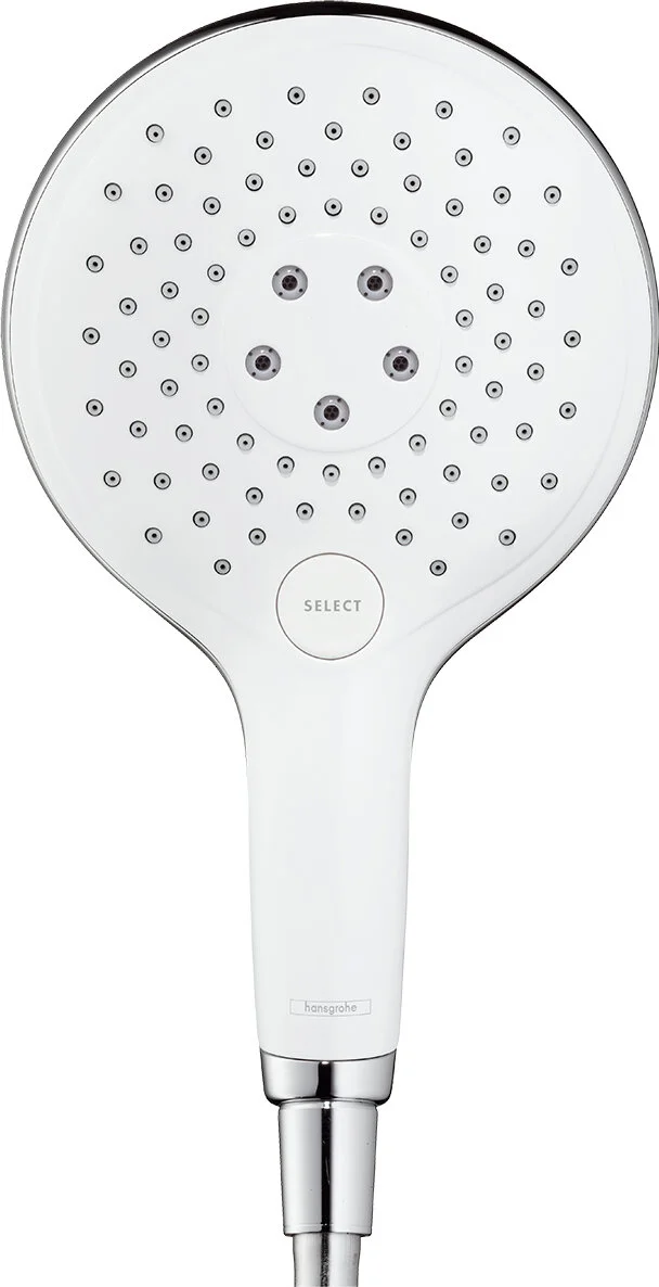Душевой гарнитур Hansgrohe Raindance Select S 150 26626400 Unica'S, белый/хром, 3 режима струи - Gidratop.ru изображение