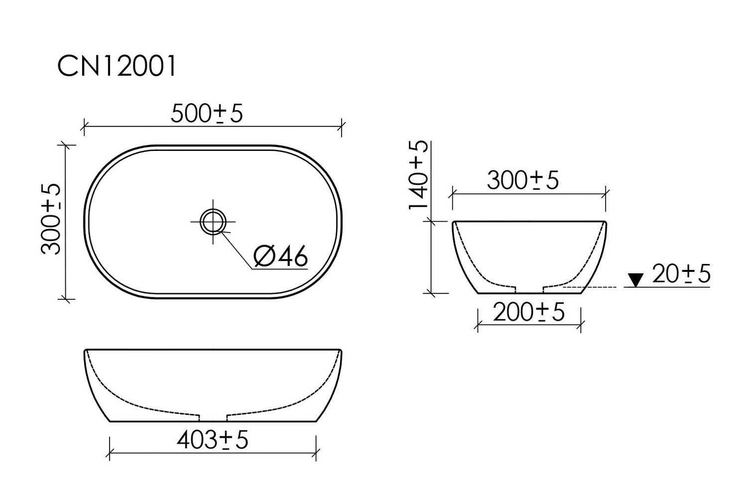 Раковина CERAMICANOVA Twist накладная овальной формы 500x300x140 белый CN12001 - Gidratop.ru изображение