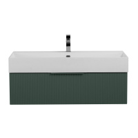 PREMIUM Тумба подвесная под раковину с выдвижным ящиком, 55425 Plisse Verde opaco, 90x44x25 - Gidratop.ru изображение