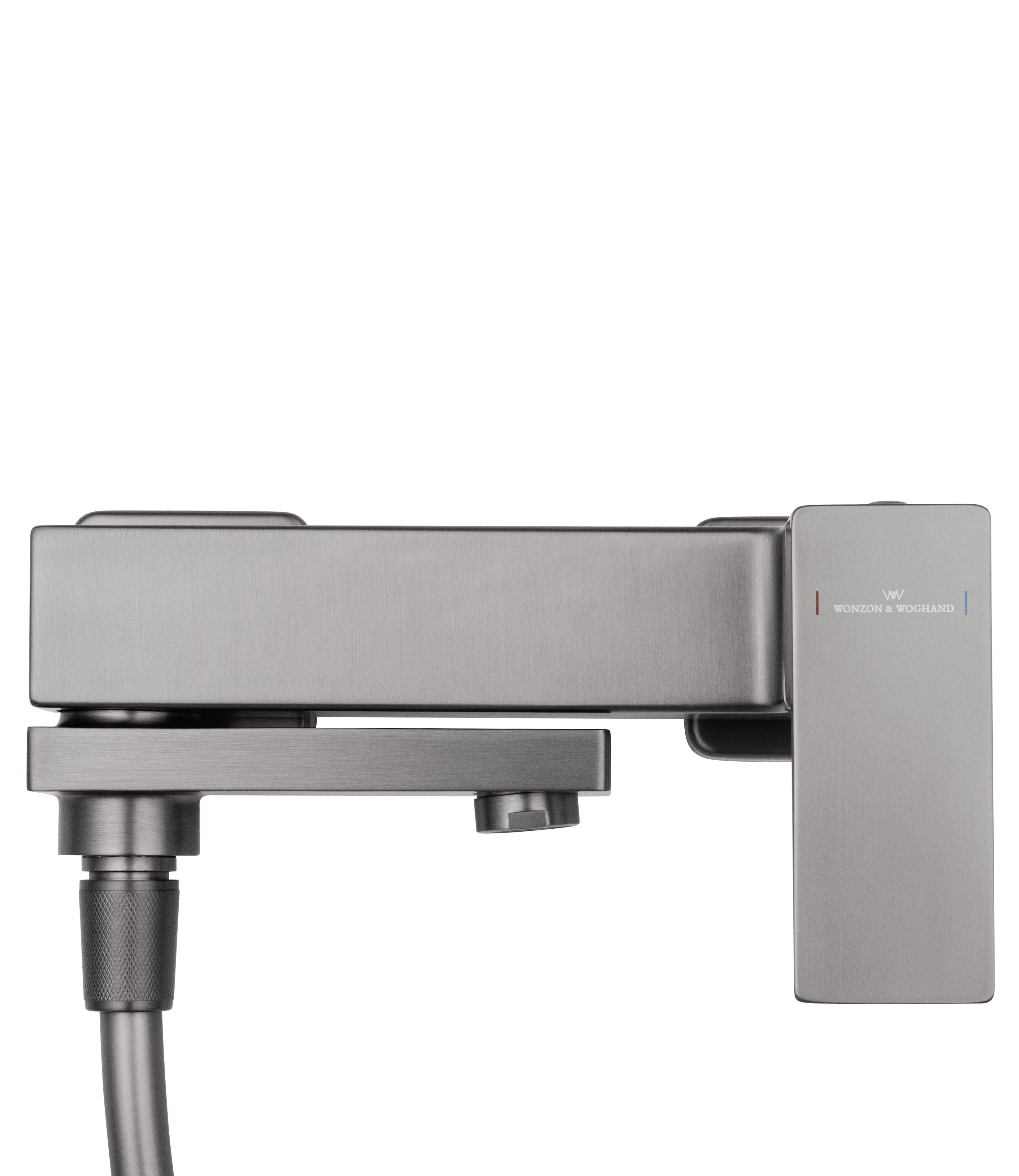 Смеситель для ванны с душем WONZON & WOGHAND CUBE 2.0, Темный графит (WW-88037068-BGM) - Gidratop.ru изображение