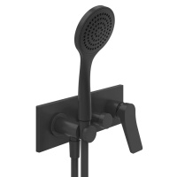 GESSI Rilievo встраиваемый смеситель для душа на 2 источника, с душевой лейкой и переключателем (внешние части), цвет: nero XL - Gidratop.ru изображение