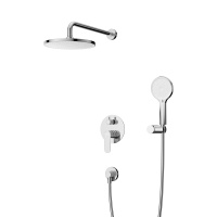 STYLUS-DSET-01 Душевой комплект встраиваемый (смеситель встраиваемый, верхний душ, ручной душ со шлангом, штуцер с держателем), хром