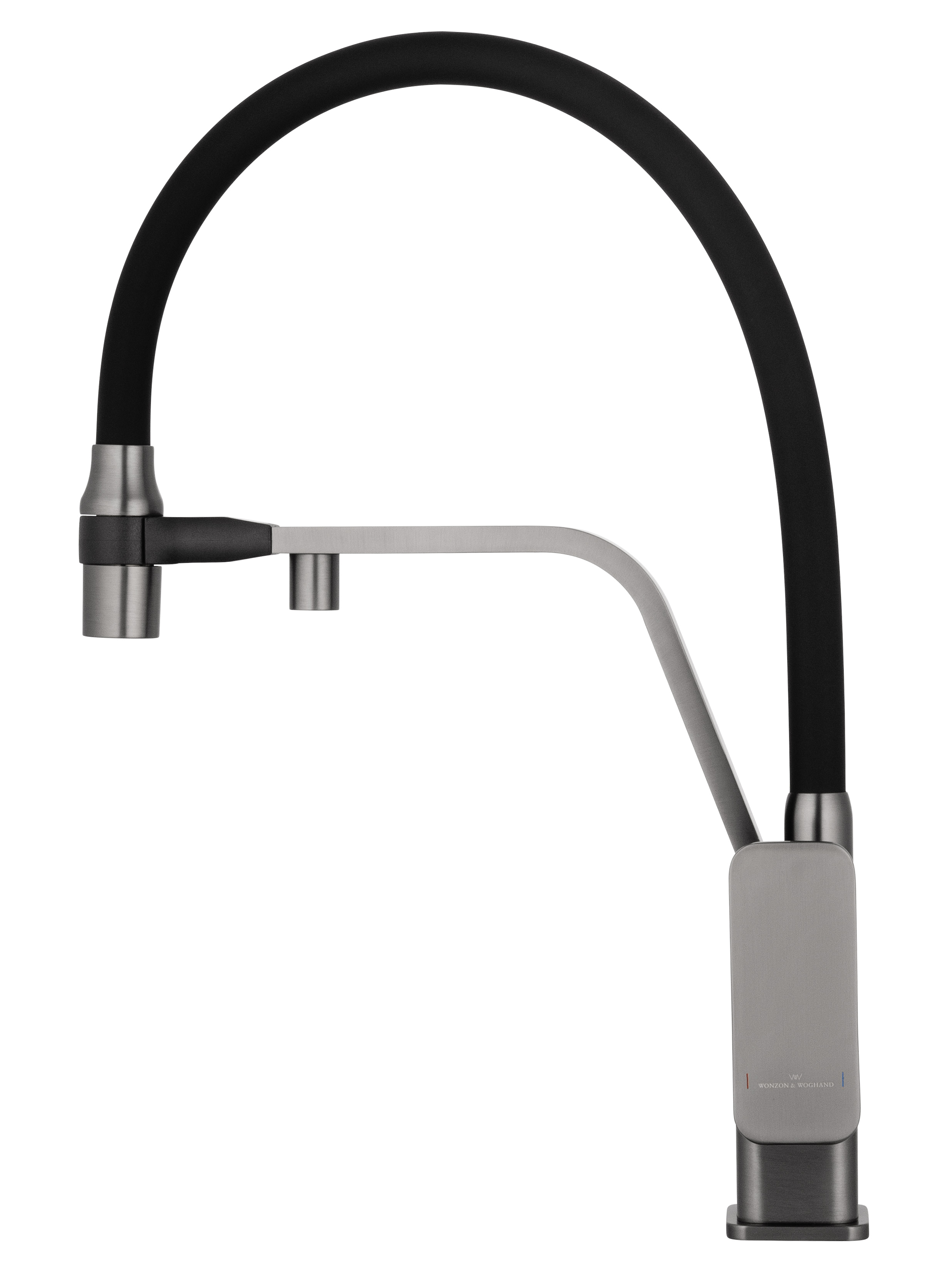 Смеситель для кухни с гибким изливом и подключением фильтра WONZON & WOGHAND, Темный графит (WW-88458013-BGM) - Gidratop.ru изображение
