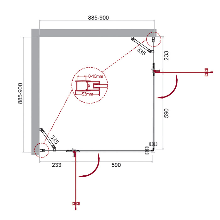 Душевой уголок BelBagno KRAFT-A-22-90-C-Cr - Gidratop.ru изображение