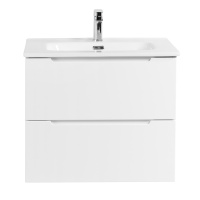 ETNA База под раковину подвесная с двумя выкатными ящиками, с доводчиками, Bianco Lucido, 600x455x500, ETNA-600-2C-SO-BL-P - Gidratop.ru изображение