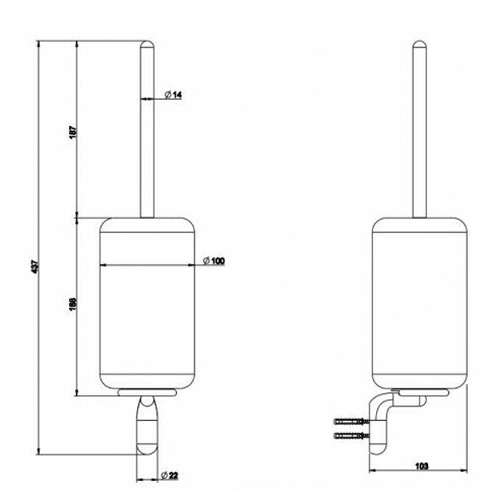 Gessi Goccia ершик для унитаза подвесной, цвет: хром/белый - Gidratop.ru изображение