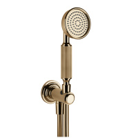GESSI VENTI20 комплект для душа с ручным душем, шлангом 1500 мм., держателем с подводом воды, цвет Warm Bronze PVD - Gidratop.ru изображение