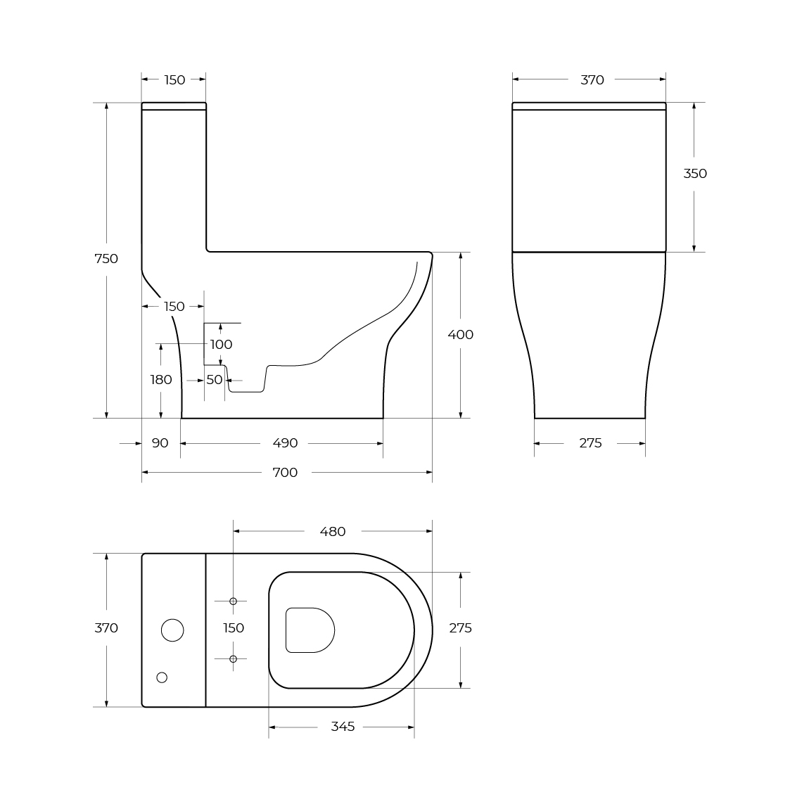 LOUNGE Унитаз-моноблок с сиденьем дюропласт soft close, P-trap BB8618CPR-MN/SC - Gidratop.ru изображение