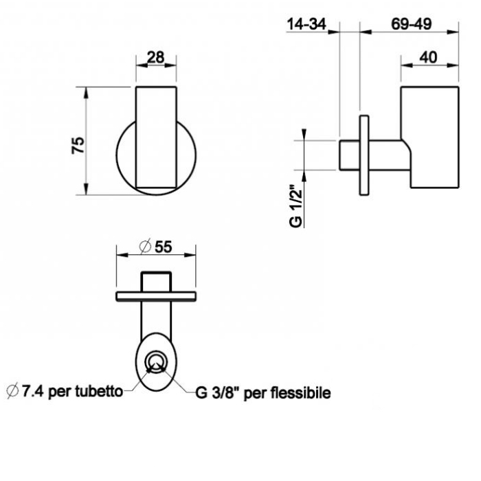 Gessi  запорный кран-фильтр под раковину с подводом воды на 1/2, цвет: хром - Gidratop.ru изображение
